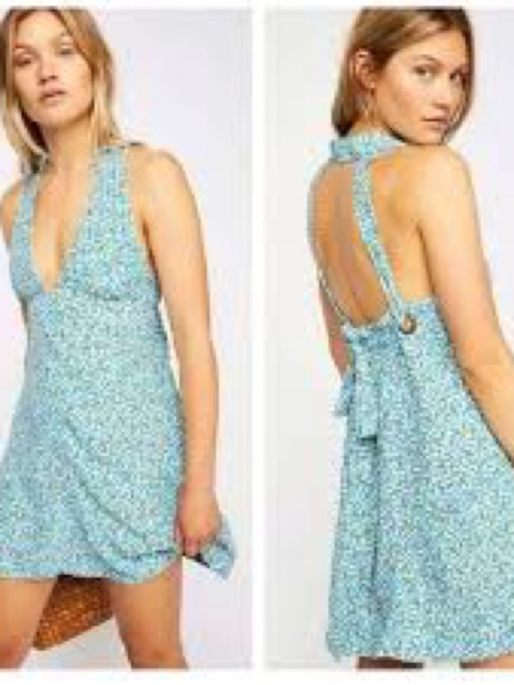 Free People C’est La Vie Azure Wildflower Floral Mini Dress Size Small NWOT
